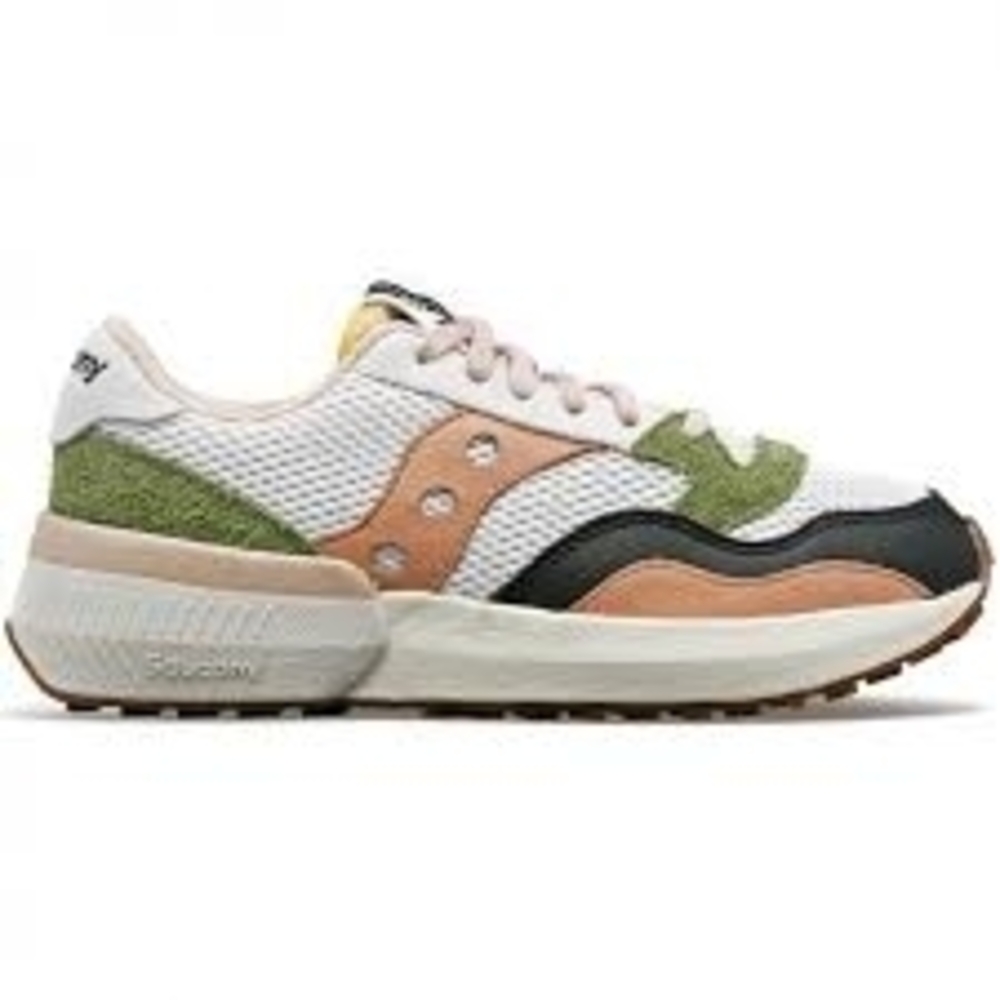 Saucony Women's Sneakers in White, Green, and Tan